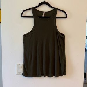 Z supply ribbed racer tank dark green